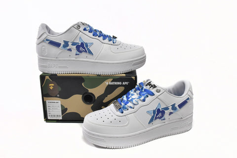 Sneakers White & Camo Blue