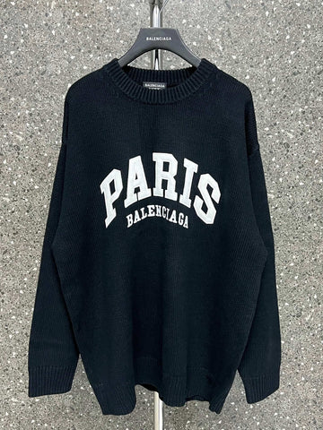 Maglione Nero Logo Parigi