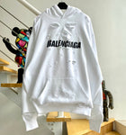 Hoodie White Distressed