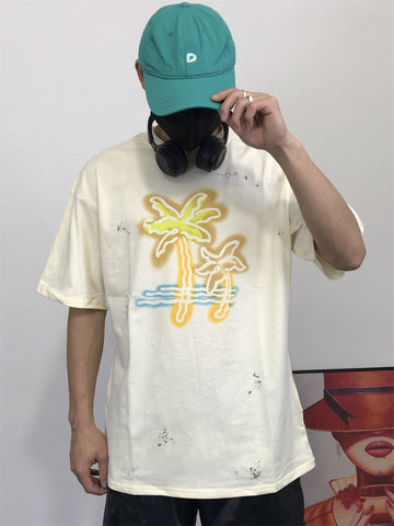 T-Shirt Cream Palm Logo & Back Logo