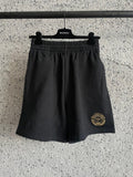 Pantaloncini Nero &amp; Logo Ricamato Oro