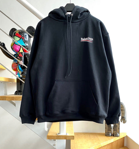 Hoodie Mini Logo Black and Blue