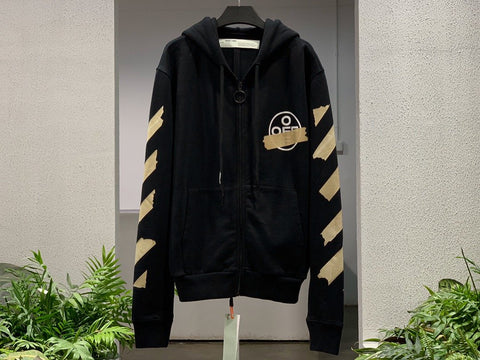 Hoodie Tape Zip-Up Black 2020