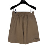 Shorts Logo Ricamato Marrone