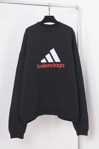 Crewneck Black & Embroidered Red Logo Collab