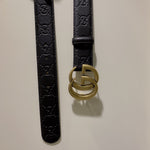 Classic Belt Black Monogram & Gold Buckle