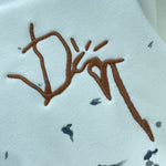 Crewneck White & Signature Embroidered Brown Logo