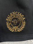 Shorts Black & Gold Embroidered Logo