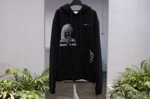 Hoodie Embroidered Black