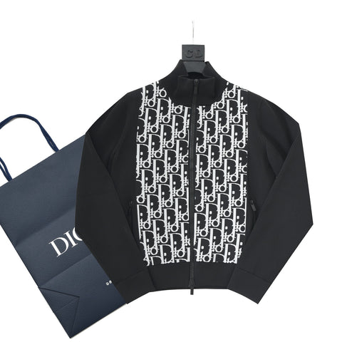 Zip-Up Crewneck Black & Monogram