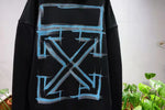 Hoodie Black & Light Blue Arrows