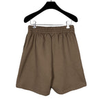 Shorts Logo Ricamato Marrone