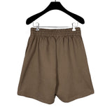 Shorts Logo Ricamato Marrone