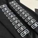 Hoodie Washed Black & Embroidered Multi-Letters