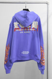 Hoodie Purple & Embroidered Flames