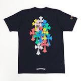 T-Shirt Black & Multi-Colorful Crosses