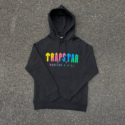 Full Tracksuit Black & Rainbow Embroidered Logo