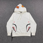 Hoodie White & Black Side Logo