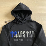 Black Full Tracksuit Blue Embroidered Logo